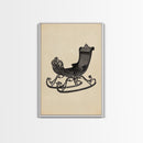 Christmas Sleigh Canvas Print - Framed Canvas - Minimalist Christmas Art - Boho Christmas Art - Rustic Christmas Art
