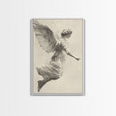 Christmas Angel Canvas Print - Framed Canvas - Minimalist Christmas Art - Boho Christmas Art - Rustic Christmas Art