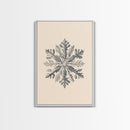 Snowflake Canvas Print - Framed Canvas - Minimalist Christmas Art - Boho Christmas Art - Rustic Christmas Art - Winter Decor - Winter Art