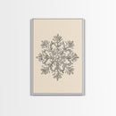 Sketch of a Snowflake Canvas Print - Framed Canvas - Minimalist Christmas Art - Boho Christmas Art - Rustic Christmas Art