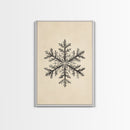 Drawing of a Snowflake Canvas Print - Framed Canvas - Minimalist Christmas Art - Boho Christmas Art - Rustic Christmas Art