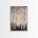 Framed Canvas Print Wall Art Print White Birch Tree Forest Landscape Art Print Minimalist Nature Wall Art Living Room Decor Birch Painting