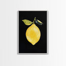 Lemon Oil Painting Print, Vintage Still Life of a Lemon, Antique Fruit Art Print, Still Life Wall Art, Lemon Painting, Framed Canvas Print