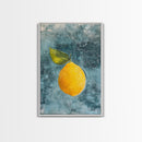 Vintage Lemon Still Life Painting Canvas Print, Framed Art Print Gallery Wall, Lemon Painting, Kitchen Art, Kitchen Food Wall Art