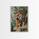 Retro Tiger Painting Canvas Print, Animal Print, Wall Art Home Decor, Tiger Wall Art