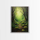 Forest At Dusk Painting Print, Spooky Art, Fantasy Art, Nature Landscape Painting Canvas Print, Landscape Decor, large wall art