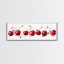 Original Cherry Painting Print - Panoramic Canvas Fruit Illustration - Home Decor For Kitchen - Framed Wall Art - Dining Room Decor
