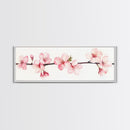 Panoramic Cherry Blossoms Painting Print - Oil Painting Canvas Print of Cherry Blossoms - Elegant Japanese Cherry Blossoms Painting