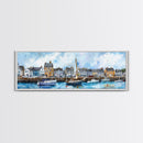 Nantucket Massachusetts Wall Art Framed Canvas Print, Nantucket Painting, Nantucket Nautical Decor, Nautical Landscape Painting
