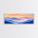 Smoky Mountain Landscape Canvas Print, Blue Ridge Mountains Painting, Panoramic Wall Art, Mountain Cabin Wall Art Home Decor
