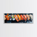 Wabi Sabi Sushing Painting Print, Panoramic Wall Art, Kitchen Decor, Restaurant Wall Art, Restaurant Decor, Sushi Art, Food Painting