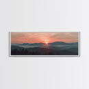 Smoky Mountains Art, Framed Canvas Print, Smoky Mountain Art Panoramic Painting Print, Great Smoky Art, Great Smoky Mountains