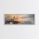 Lighthouse Painting Canvas Print, Lighthouse Art, Lighthouse Print, Lighthouse Gifts, Lighthouse Prints, Panoramic Art, Nautical Decor