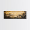 Fog Over The Blue Ridge Mountains Watercolor North Carolina Landscape Wall Art, Appalachian Highlands Canvas Print Nature Fine Artwork