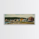 Panoramic Painting Print of Maine, Maine Wall Art, Beautiful Panoramic Seacape Painting, Nautical Landscape Painting