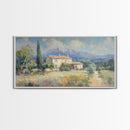 Whimsical Modern Art, Framed Canvas Print, Oil Painting of a Chalet, Kitsch Home Decor, Original Oil Painting, Victorian Painting