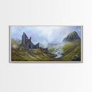 Irish Castle Ruins Painting Canvas Print, Ireland Landscape Painting Print, Ireland Wall Art, Man Cave or Office Home Decor, Above Sofa Art