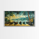 Mural of Kerala Framed Canvas Print, Jaipur Art, Indian Wall Art, Garden Wall Art, Botanical Wall Art, Colorful Wall Art, Kerala Painting