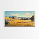 Retro Western Landscape Painting Print, Boho Southern Decor, Fall Decor, Above mantle Art, Centerpiece Art, Landscape Oil Painting