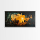 Christmas Nativity Painting on Canvas, Christmas Wall Art, Rustic Christmas Farmhouse Decor, Nativity Oil Painting, Christmas Decor