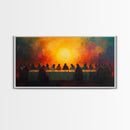 Scenic Depiction Of The Last Supper Framed Canvas Print - Jesus Art, Bible Wall Art, Christian Faith Home Decor, Last Supper Oil Painting
