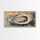 Oyster Shell Painting Canvas Print, Boho Nautical Decor, Coastal Wall Art, Framed Canvas Print, Minimalist Oyster Painting, Nautical Wall Art