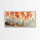 Birch Tree Painting, Aspen Trees Landscape Wall Art, Watercolor Print Colorado Forest Wall Art, Autumn landscape Centerpiece Wall Art
