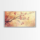 Original Floral Exquisite Canvas Wall Art, Cherry Blossoms, Wabi Sabi Decor, Boho Home Decor, Boho painting, Original Painting Print