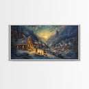 Christmas In The Mountains, Nativity Scene, Christmas Canvas Print, Christmas Decoration, Christmas Centerpiece Wall Art, Christmas Village