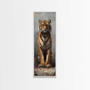 Majestic Tiger Painting Framed Canvas Print, Animal Wall Art, Rustic Decor Above Sofa Art, Bedroom Art Living Room Art Christmas