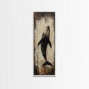 Majestic Whale Painting Framed Canvas Print, Nautical Wall Art, Coastal Decor Living Room Art, Rustic Decor Gift Idea Christmas