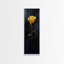 Golden Rose Painting Framed Canvas Print Elegant Art Nouveau Flower Decor, Rose Painting, Yellow Flower Canvas, Living Room Botanical Prints