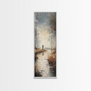 Fisherman painting peaceful landscape framed canvas print, autumn outdoor wall art, rustic decor, nature lovers gift, tranquil scene decor