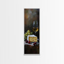 Framed Canvas Print Cheese and Wine Kitchen Art Farmhouse Decor Food Review Wall Art Culinary Kitchen Print