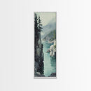 Framed Canvas Print Coastal Landscape Art Nautical Decor Tall Narrow Art Beach House Wall Art Perfect Above Couch Nautical Wall Art
