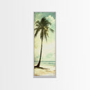 Framed Canvas Print Tall Palm Tree Art Coastal Cowgirl Wall Art, Beach Living Room Decor, Tropical Nautical Art, Skinny Wall Canvas Print