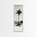Canvas Print Black and White Palm Tree Painting Minimalist Tropical Wall Art, Wabi Sabi Art, Above Couch Decor, Tall Skinny Art Print