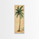 Framed Canvas Print Tall Skinny Palm Tree Art Nautical Coastal Decor, Beach-Inspired Tropical Wall Art, Guest Room Art, Gift Idea Her
