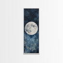 Framed Canvas Print Majestic Moon on Dark Sky, Coastal Inspired Wall Art, Nautical Home Decor, Large Wall Art Above Sofa Gift Him