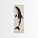 Majestic Humpback Whale in Striking Monochrome Ink Style – Sophisticated Canvas Print for Marine Life Enthusiasts and Nautical Wall Decor