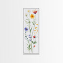 Boho Floral Botanical Print - Framed Canvas Print with Delicate Watercolor Wildflowers for Nature-Inspired Wall Art