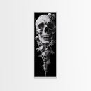 Skull Painting Print - Horror Decor - Witchy Decor - Tall Narrow Art - Framed Canvas Print - Skinny Wall Art - Skull Painting - Skull Wall Art