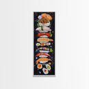 Funky Kitchen Wall Art Sushi Painting Print Framed Canvas | Sushi Decor | Kitchen Painting Decor | Kitsch Decor | Eclectic Wall Art