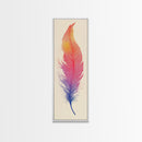 Funky Feather Painting Print - Framed Canvas - Home Decor - Tall Narrow Art - Feather Wall Art - Southwestern Decor