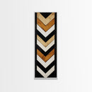 Retro Chevrons Wall Art - Framed Canvas Print - Mid Century Modern Wall Art - Unique Home Decor - Tall Narrow Art - Skinny Art
