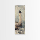 The Light House Framed Canvas Print - Nautical Seascape Painting - Lighthouse Art - Coastal Seascape Painting Tall Narrow Wall Art