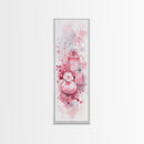 Elegant Perfume Bottles Framed Canvas Print Pink Abstract Art Wabi Sabi Decor Light Pink Bedroom Artwork Feminine Minimalist Wall Art