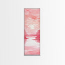 Serene Sunset Landscape Painting Framed Canvas Print with Light Pink Tones for Calm Living Room Art or Above Sofa Wall Decoration