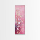 Ethereal Wildflower Painting Framed Canvas Print Featuring Dreamy Pink Abstract Art Perfect Living Room and Boho Aesthetic Spaces