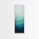 Gradient Watercolor Framed Canvas Print in Green and Blue, Sage Green Wall Art, Minimalist Art, Bedroom Art, Living Room Art